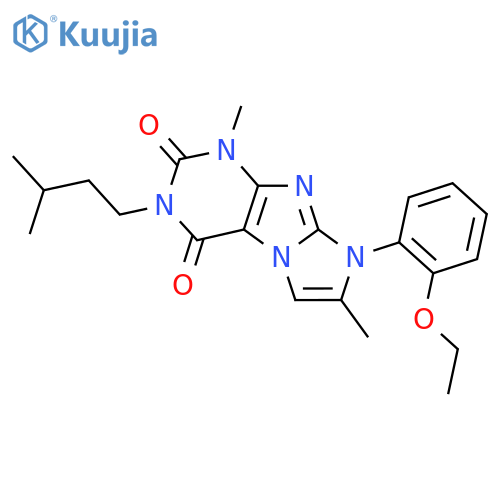 8-(2-ethoxyphenyl)-1,7-dimethyl-3-(3-methylbutyl)-1H,2H,3H,4H,8H-imidazo1,2-gpurine-2,4-dione structure