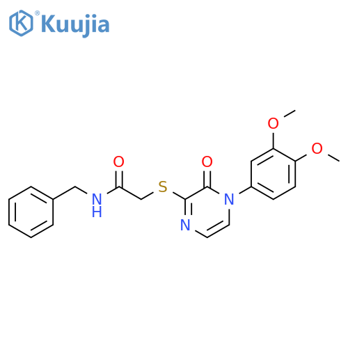 N-benzyl-2-{4-(3,4-dimethoxyphenyl)-3-oxo-3,4-dihydropyrazin-2-ylsulfanyl}acetamide structure