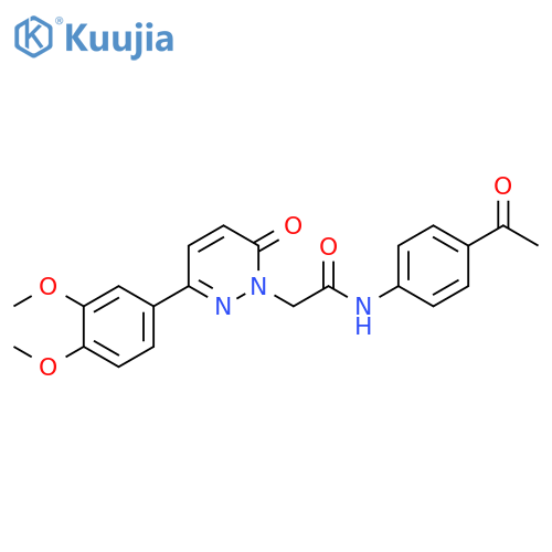 N-(4-acetylphenyl)-2-3-(3,4-dimethoxyphenyl)-6-oxo-1,6-dihydropyridazin-1-ylacetamide structure