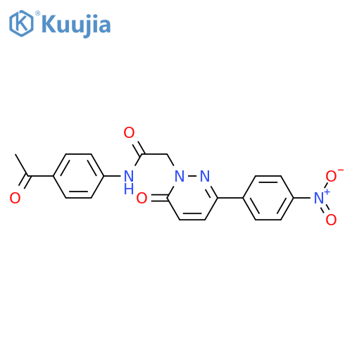 N-(4-acetylphenyl)-2-3-(4-nitrophenyl)-6-oxo-1,6-dihydropyridazin-1-ylacetamide structure