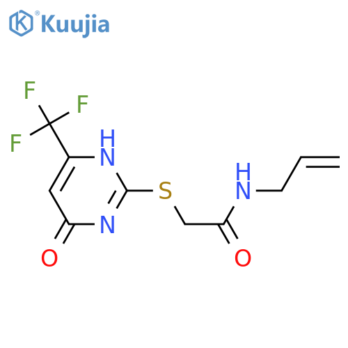 2-{6-oxo-4-(trifluoromethyl)-1,6-dihydropyrimidin-2-ylsulfanyl}-N-(prop-2-en-1-yl)acetamide structure