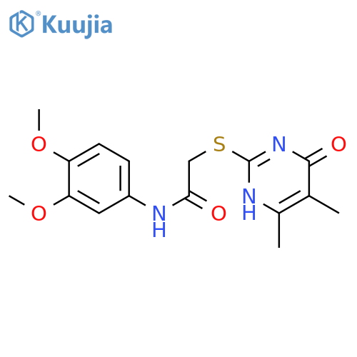 N-(3,4-dimethoxyphenyl)-2-(4,5-dimethyl-6-oxo-1,6-dihydropyrimidin-2-yl)sulfanylacetamide structure