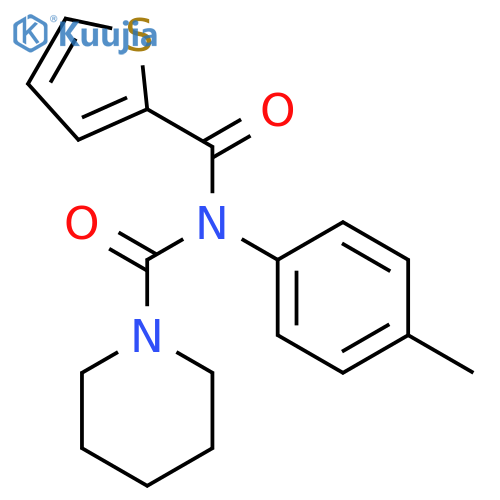 N-(4-methylphenyl)-N-(piperidine-1-carbonyl)thiophene-2-carboxamide structure