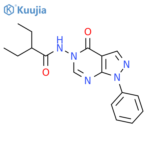 2-ethyl-N-{4-oxo-1-phenyl-1H,4H,5H-pyrazolo3,4-dpyrimidin-5-yl}butanamide structure