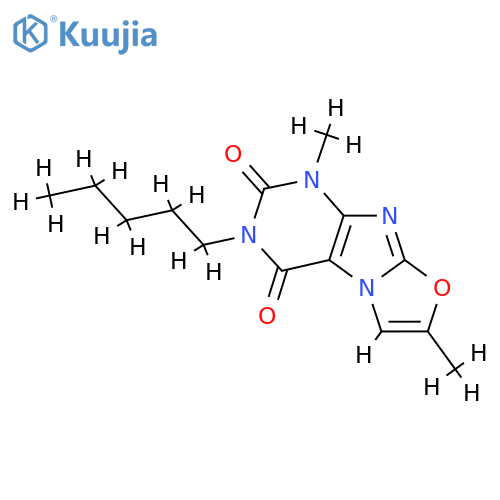 1,7-dimethyl-3-pentyl-1H,2H,3H,4H-1,3oxazolo3,2-gpurine-2,4-dione structure