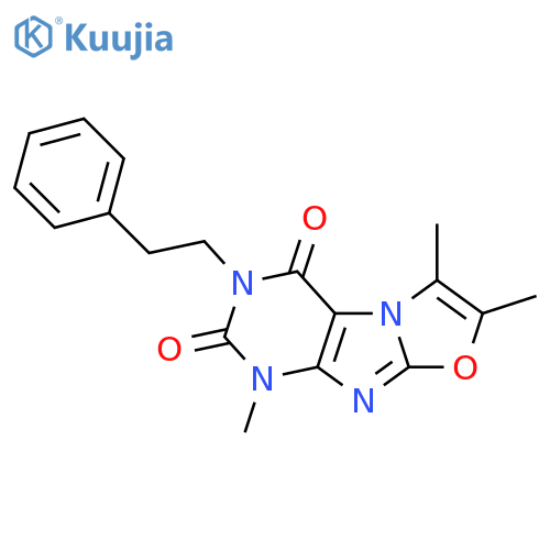 1,6,7-trimethyl-3-(2-phenylethyl)-1H,2H,3H,4H-1,3oxazolo3,2-gpurine-2,4-dione structure