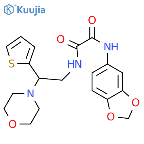 N-(2H-1,3-benzodioxol-5-yl)-N'-2-(morpholin-4-yl)-2-(thiophen-2-yl)ethylethanediamide structure