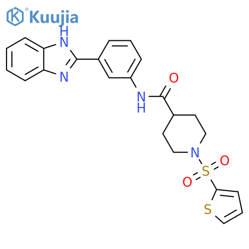 N-3-(1H-1,3-benzodiazol-2-yl)phenyl-1-(thiophene-2-sulfonyl)piperidine-4-carboxamide structure