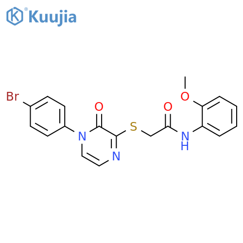 2-{4-(4-bromophenyl)-3-oxo-3,4-dihydropyrazin-2-ylsulfanyl}-N-(2-methoxyphenyl)acetamide structure