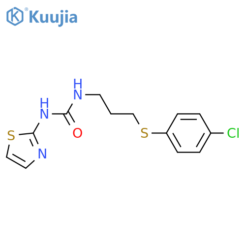 1-{3-(4-chlorophenyl)sulfanylpropyl}-3-(1,3-thiazol-2-yl)urea structure