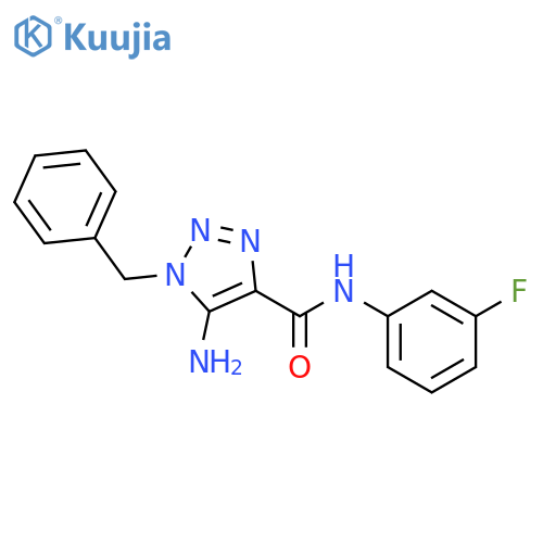 5-amino-1-benzyl-N-(3-fluorophenyl)-1H-1,2,3-triazole-4-carboxamide structure