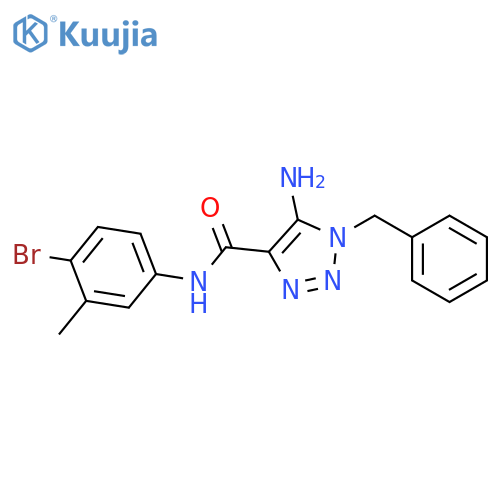 5-amino-1-benzyl-N-(4-bromo-3-methylphenyl)-1H-1,2,3-triazole-4-carboxamide structure