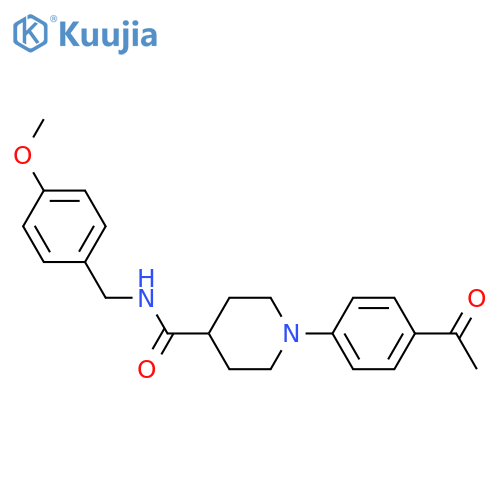 1-(4-ACETYLPHENYL)-N-(4-METHOXYBENZYL)-4-PIPERIDINECARBOXAMIDE structure