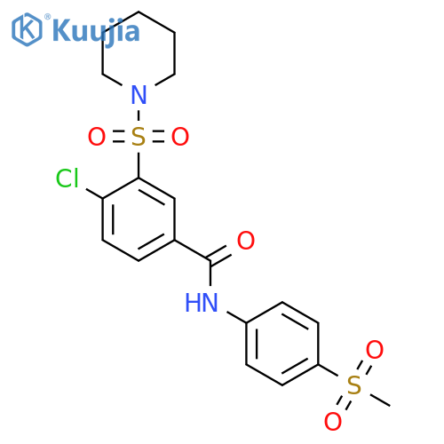4-chloro-N-(4-methanesulfonylphenyl)-3-(piperidine-1-sulfonyl)benzamide structure