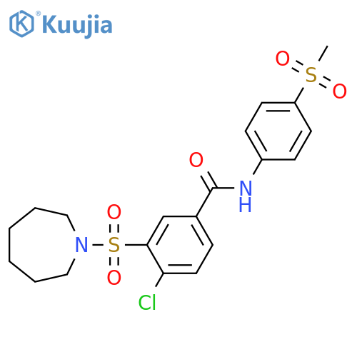 3-(azepane-1-sulfonyl)-4-chloro-N-(4-methanesulfonylphenyl)benzamide structure