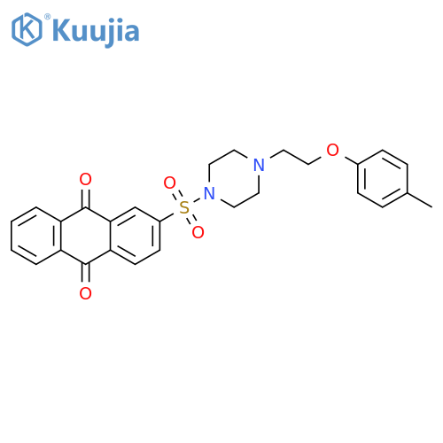 2-({4-2-(4-methylphenoxy)ethylpiperazin-1-yl}sulfonyl)-9,10-dihydroanthracene-9,10-dione structure