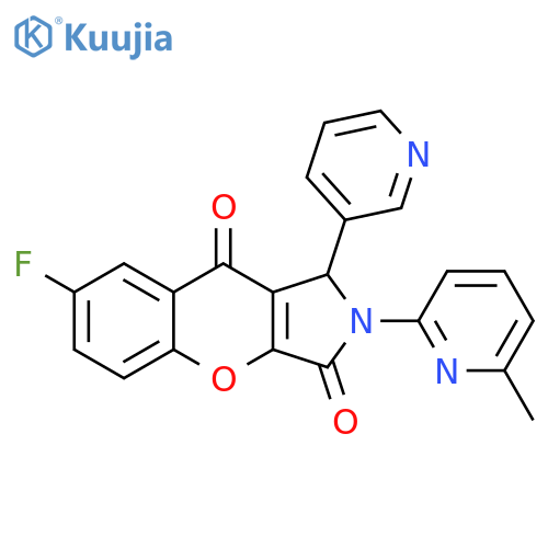 7-fluoro-2-(6-methylpyridin-2-yl)-1-(pyridin-3-yl)-1H,2H,3H,9H-chromeno2,3-cpyrrole-3,9-dione structure