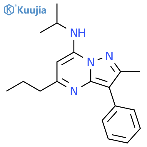 2-methyl-3-phenyl-N-(propan-2-yl)-5-propylpyrazolo1,5-apyrimidin-7-amine structure