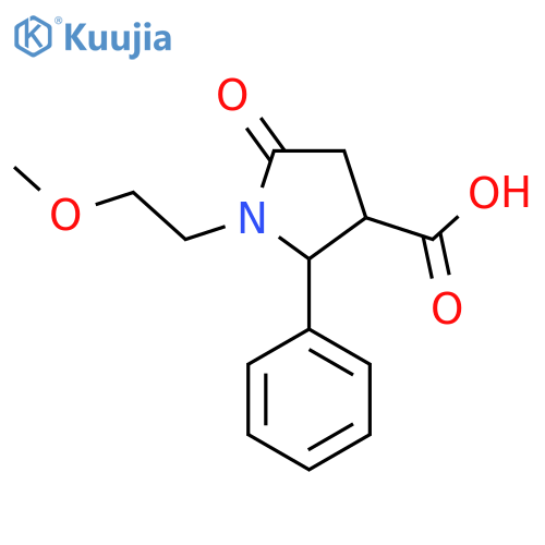 1-(2-Methoxyethyl)-5-oxo-2-phenylpyrrolidine-3-carboxylic acid structure