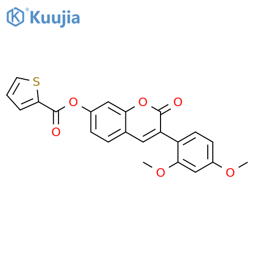 3-(2,4-dimethoxyphenyl)-2-oxo-2H-chromen-7-yl thiophene-2-carboxylate structure