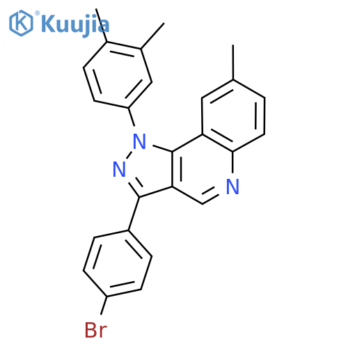 3-(4-bromophenyl)-1-(3,4-dimethylphenyl)-8-methyl-1H-pyrazolo4,3-cquinoline structure