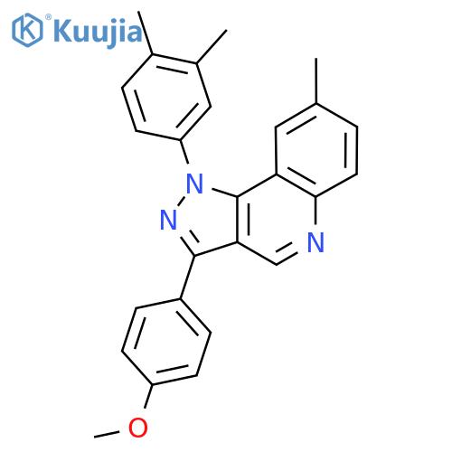 1-(3,4-dimethylphenyl)-3-(4-methoxyphenyl)-8-methyl-1H-pyrazolo4,3-cquinoline structure