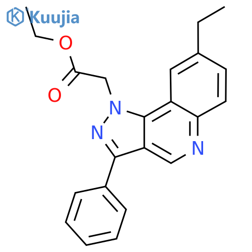 ethyl 2-{8-ethyl-3-phenyl-1H-pyrazolo4,3-cquinolin-1-yl}acetate structure