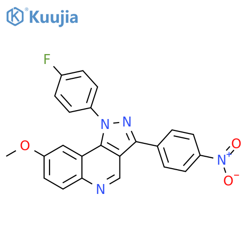 1-(4-fluorophenyl)-8-methoxy-3-(4-nitrophenyl)-1H-pyrazolo4,3-cquinoline structure
