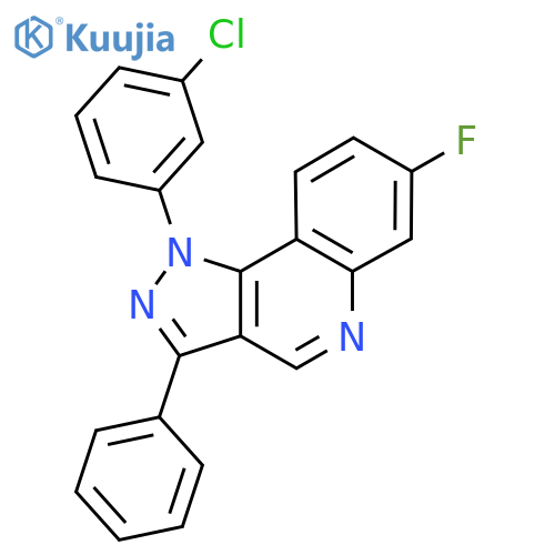 1-(3-chlorophenyl)-7-fluoro-3-phenyl-1H-pyrazolo4,3-cquinoline structure