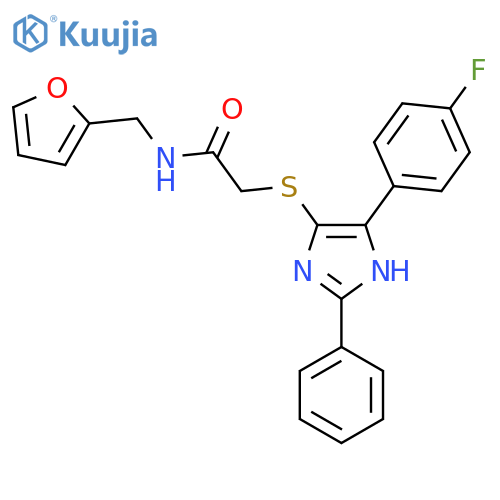 2-{5-(4-fluorophenyl)-2-phenyl-1H-imidazol-4-ylsulfanyl}-N-(furan-2-yl)methylacetamide structure