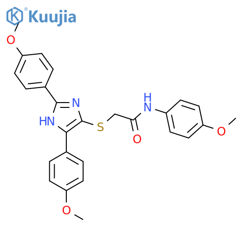 2-{2,5-bis(4-methoxyphenyl)-1H-imidazol-4-ylsulfanyl}-N-(4-methoxyphenyl)acetamide structure