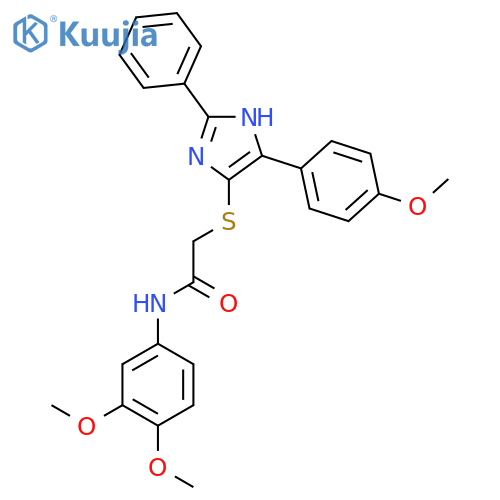 N-(3,4-dimethoxyphenyl)-2-{5-(4-methoxyphenyl)-2-phenyl-1H-imidazol-4-ylsulfanyl}acetamide structure