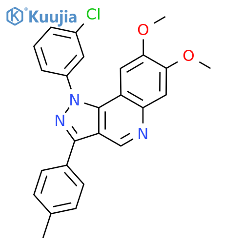 1-(3-chlorophenyl)-7,8-dimethoxy-3-(4-methylphenyl)-1H-pyrazolo4,3-cquinoline structure