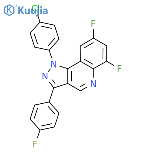 1-(4-chlorophenyl)-6,8-difluoro-3-(4-fluorophenyl)-1H-pyrazolo4,3-cquinoline structure