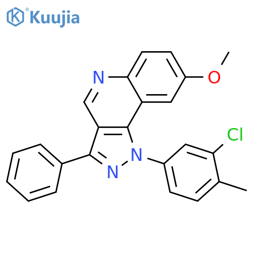 1-(3-chloro-4-methylphenyl)-8-methoxy-3-phenyl-1H-pyrazolo4,3-cquinoline structure