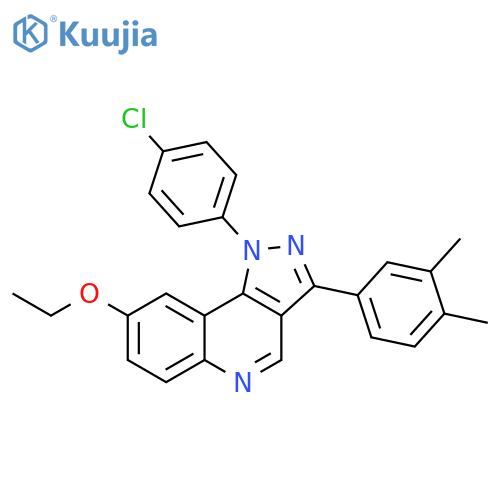 1-(4-chlorophenyl)-3-(3,4-dimethylphenyl)-8-ethoxy-1H-pyrazolo4,3-cquinoline structure