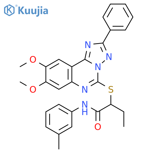 2-({8,9-dimethoxy-2-phenyl-1,2,4triazolo1,5-cquinazolin-5-yl}sulfanyl)-N-(3-methylphenyl)butanamide structure