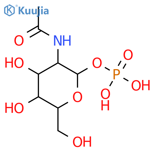 [3-acetylamino-4,5-dihydroxy-6-(hydroxymethyl)oxan-2-yl]oxyphosphonic acid structure