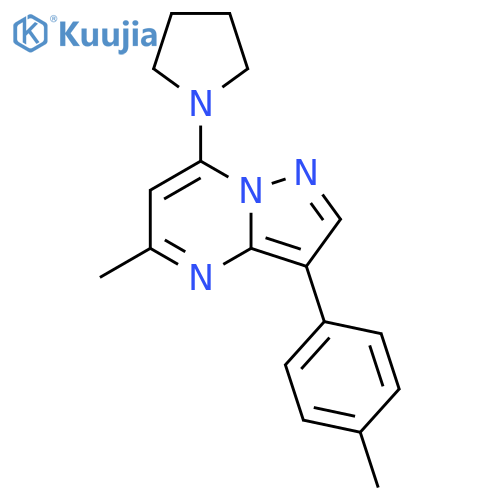 1-5-methyl-3-(4-methylphenyl)pyrazolo1,5-apyrimidin-7-ylpyrrolidine structure