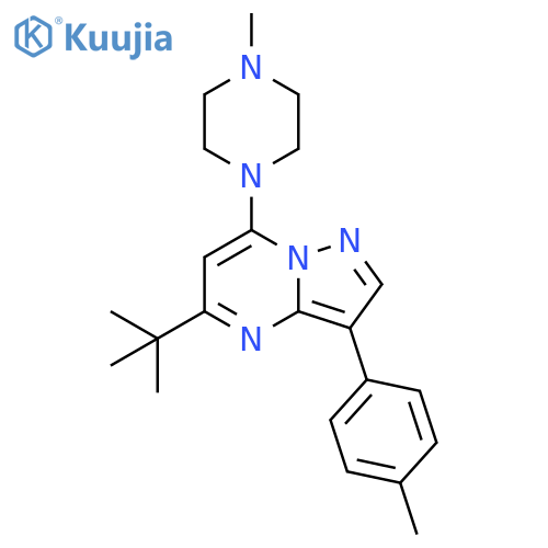 1-5-tert-butyl-3-(4-methylphenyl)pyrazolo1,5-apyrimidin-7-yl-4-methylpiperazine structure