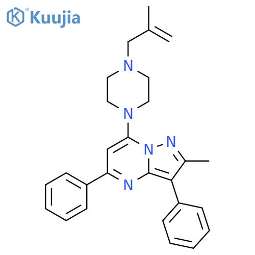 1-{2-methyl-3,5-diphenylpyrazolo1,5-apyrimidin-7-yl}-4-(2-methylprop-2-en-1-yl)piperazine structure