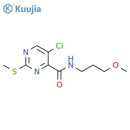 5-chloro-N-(3-methoxypropyl)-2-(methylsulfanyl)pyrimidine-4-carboxamide structure