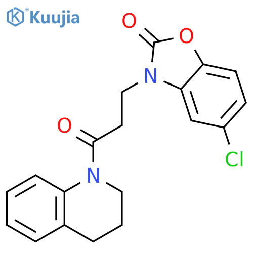 5-chloro-3-3-oxo-3-(1,2,3,4-tetrahydroquinolin-1-yl)propyl-2,3-dihydro-1,3-benzoxazol-2-one structure