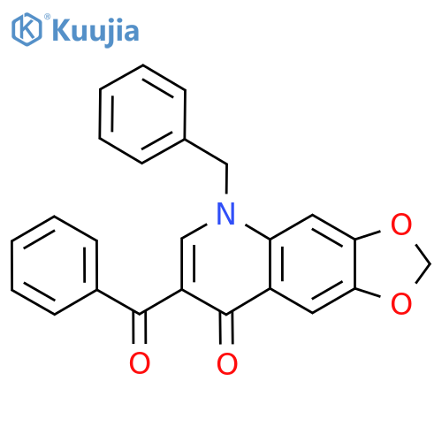 7-benzoyl-5-benzyl-2H,5H,8H-1,3dioxolo4,5-gquinolin-8-one structure
