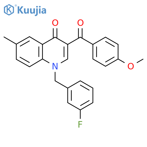 1-(3-fluorophenyl)methyl-3-(4-methoxybenzoyl)-6-methyl-1,4-dihydroquinolin-4-one structure