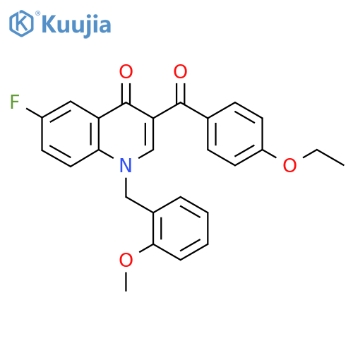 3-(4-ethoxybenzoyl)-6-fluoro-1-(2-methoxyphenyl)methyl-1,4-dihydroquinolin-4-one structure