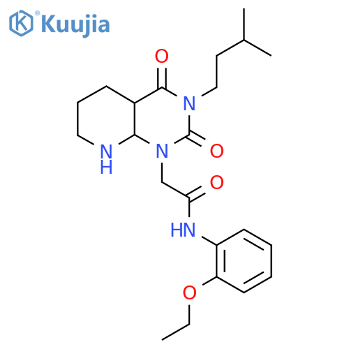 N-(2-ethoxyphenyl)-2-3-(3-methylbutyl)-2,4-dioxo-1H,2H,3H,4H-pyrido2,3-dpyrimidin-1-ylacetamide structure