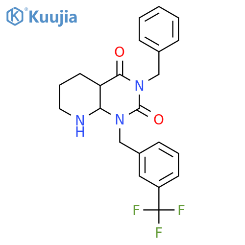 3-benzyl-1-{3-(trifluoromethyl)phenylmethyl}-1H,2H,3H,4H-pyrido2,3-dpyrimidine-2,4-dione structure