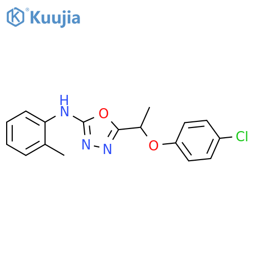 1,3,4-Oxadiazol-2-amine, 5-[1-(4-chlorophenoxy)ethyl]-N-(2-methylphenyl)- structure