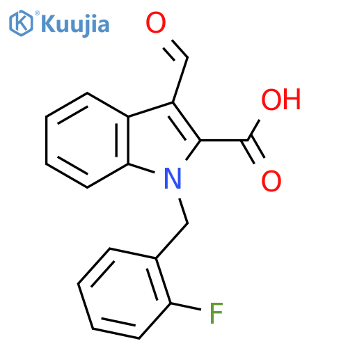 1-(2-Fluorobenzyl)-3-formyl-1H-indole-2-carboxylic acid structure